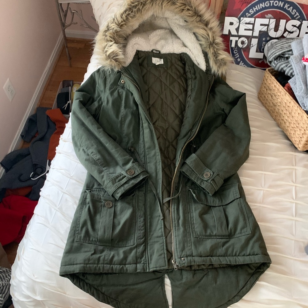 Green hooded Parka